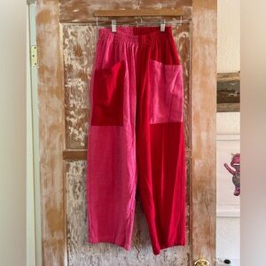 Fashion Brand Company Red/Pink Block Pants, Sz XS/S